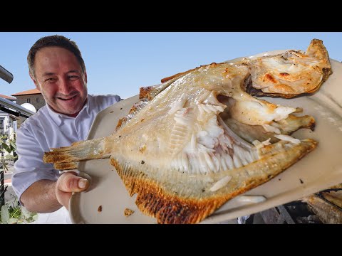 Whole Grilled Turbot!! KING OF SEAFOOD - Grilled Fish Heaven at Restaurant Elkano, Spain!