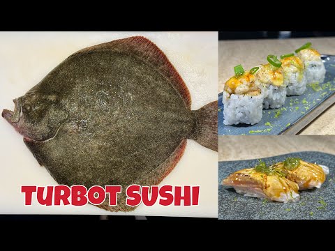 CUTTING TURBOT FISH FOR SUSHI NIGIRI &amp; MAKI FULL VIDEO