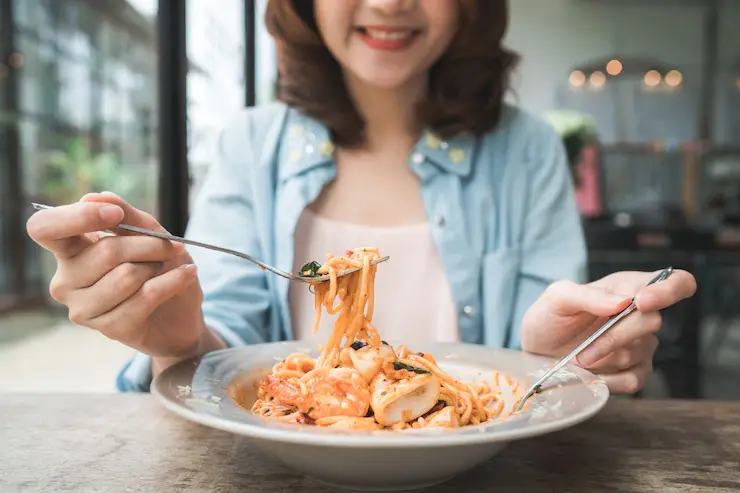 happy eating pasta