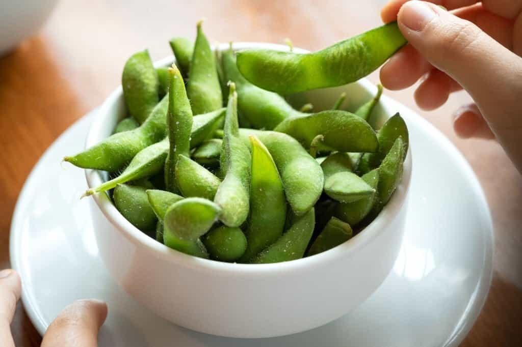 bowl of raw green beans