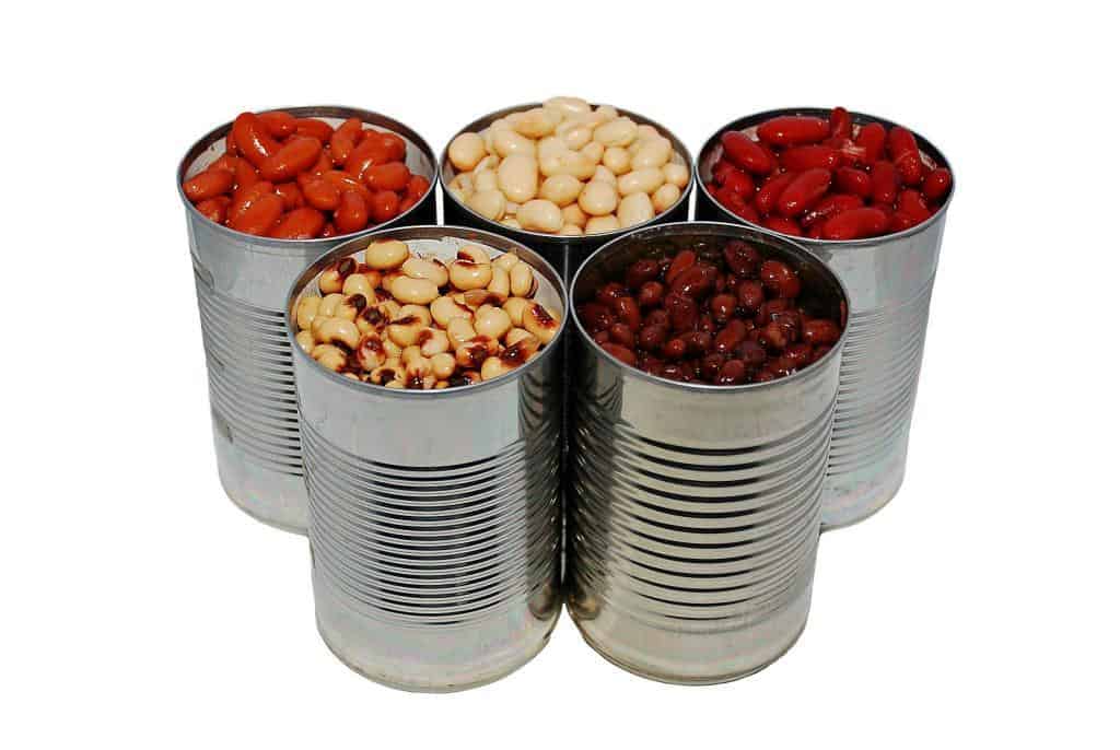 many variety of canned beans