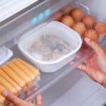 hot dogs in fridge
