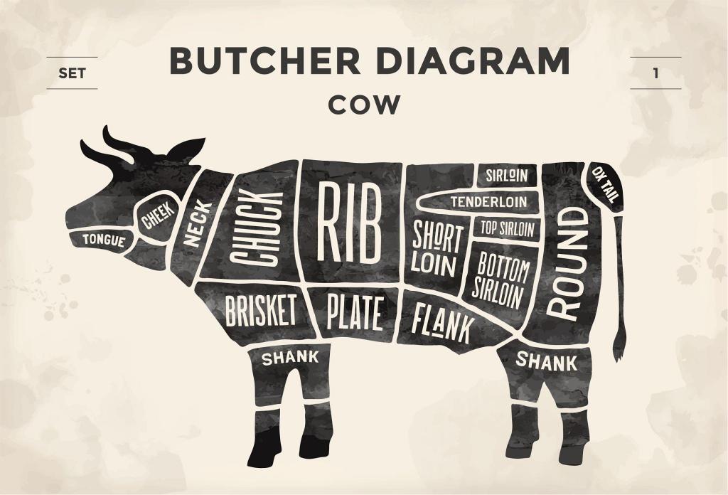 beef meat butcher diagram