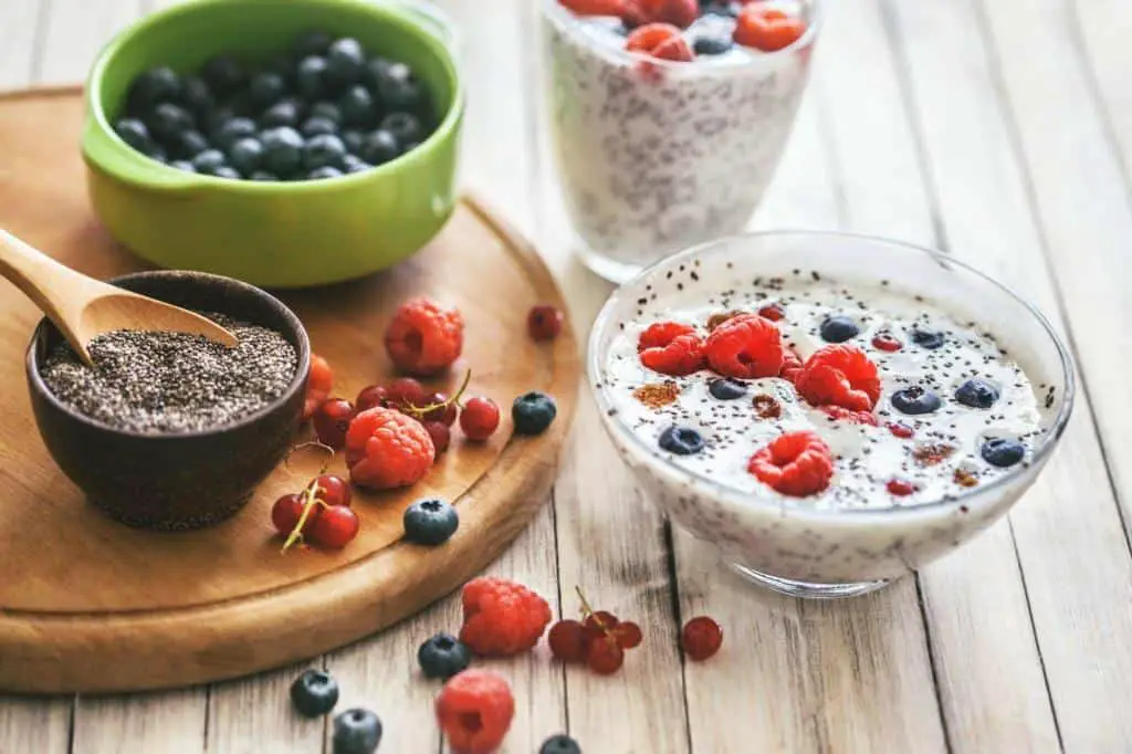 chia seeds in yogurt