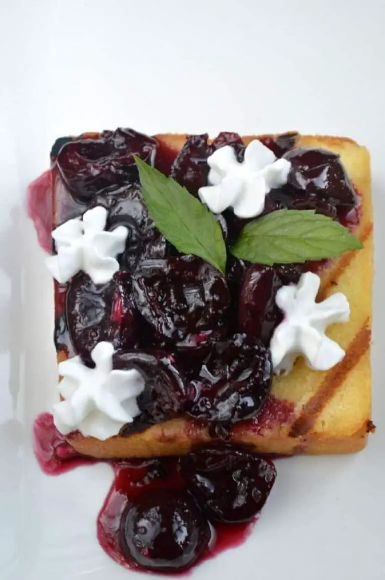 Grilled Pound Cake With Cherry Bourbon Compote Recipe