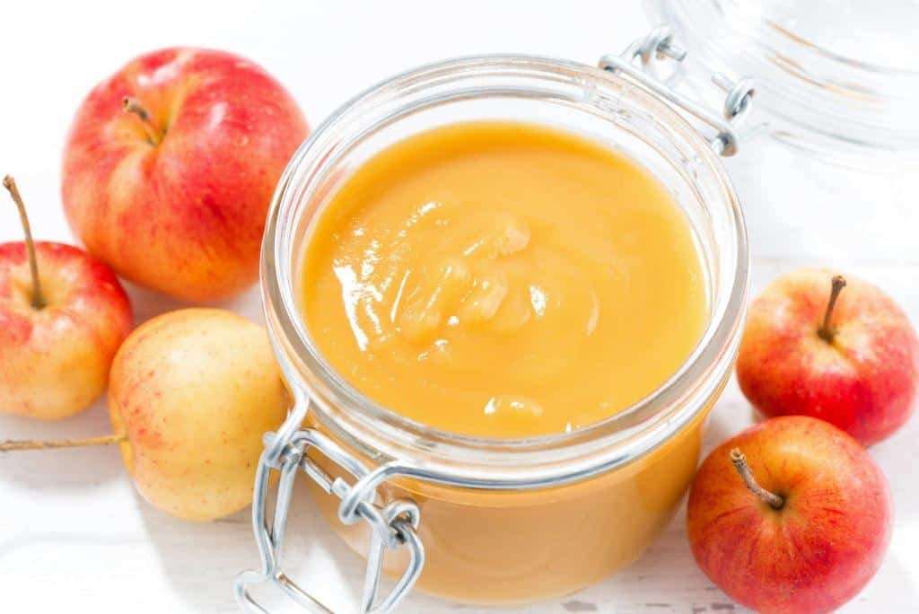 fresh apple sauce jar