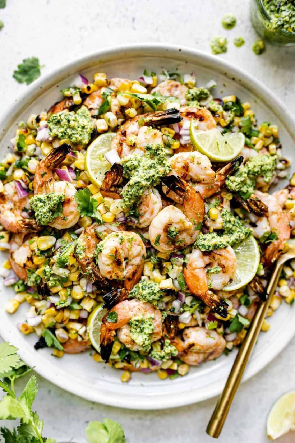 grilled shrimp with jalapeño pesto