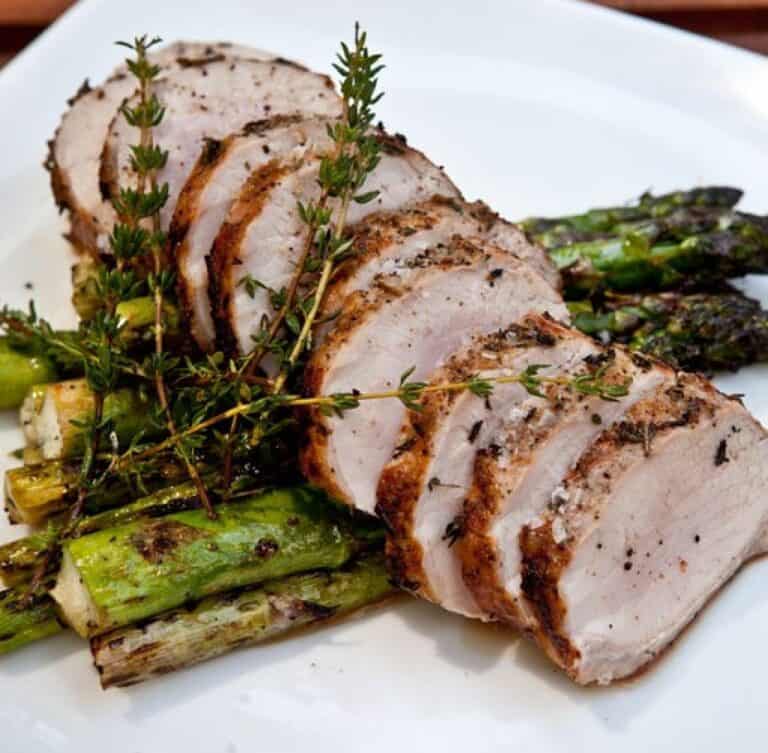 Pork Tenderloin With Thyme and Asparagus Recipe