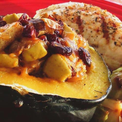 stuffed acorn squash apples-raisins