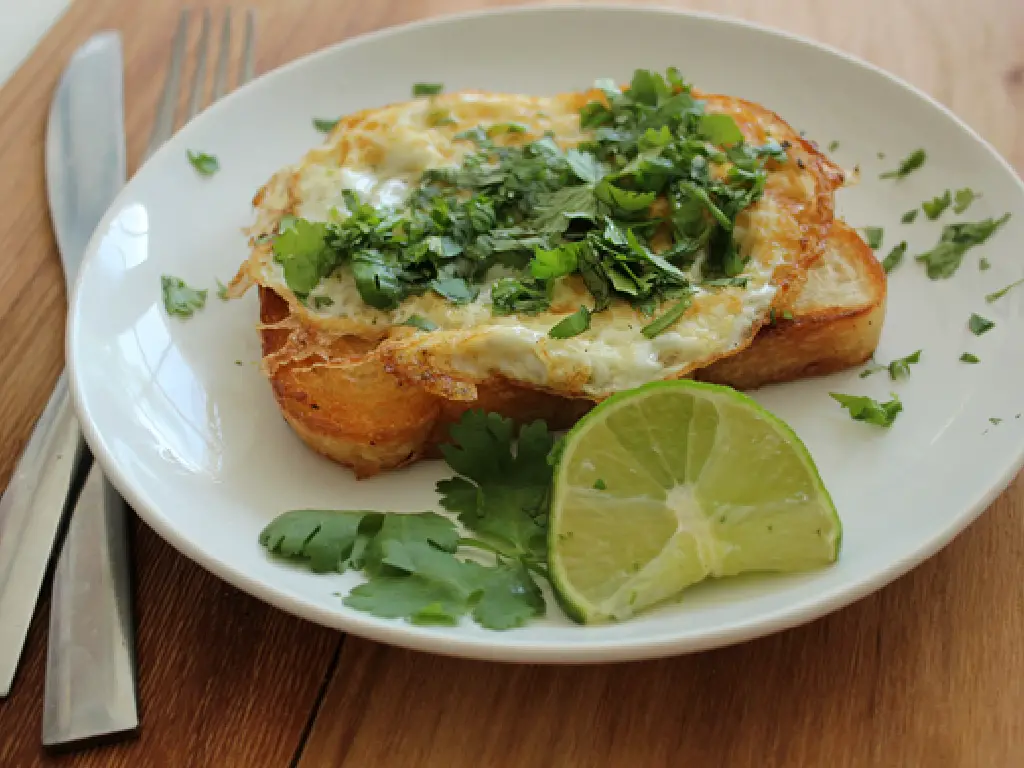 Cilantro and Lime Fried Egg on Toast 1