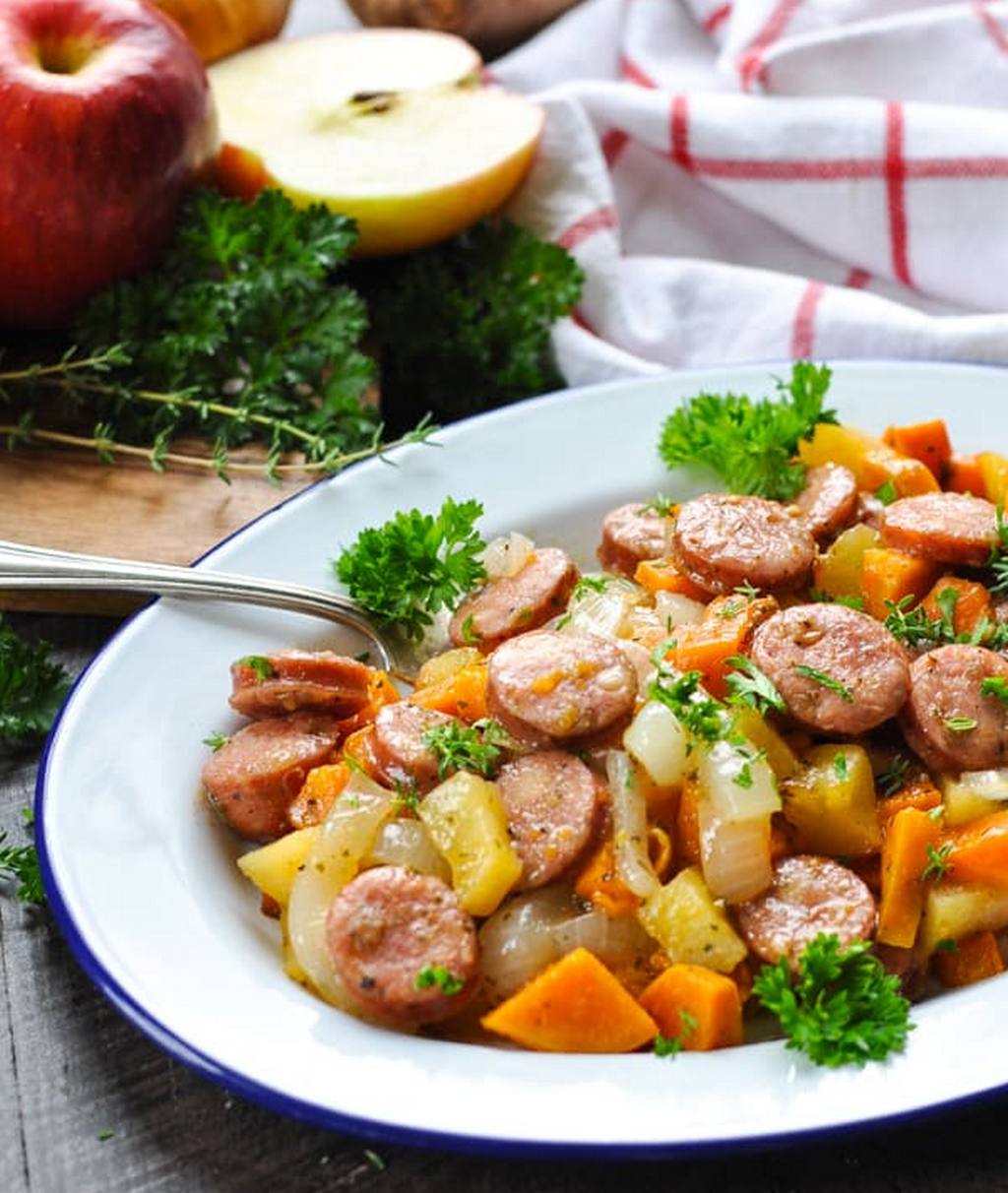 apple sausage egg skillet