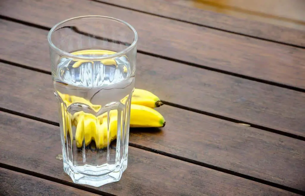 banana and glass of water
