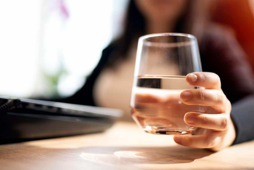 woman drinking water