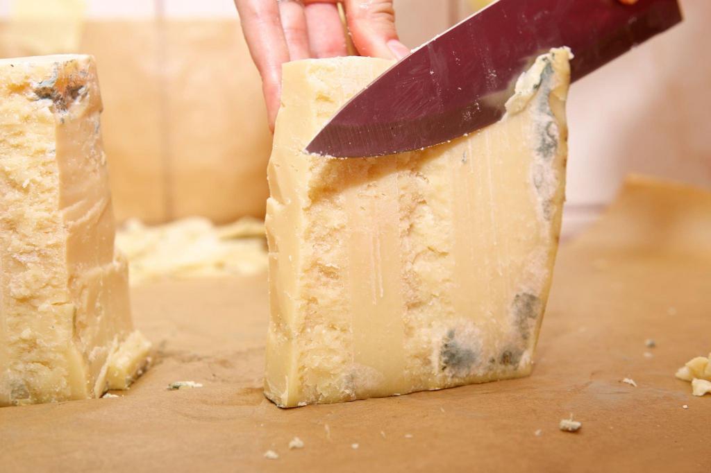 cut part moldy parmesan cheese