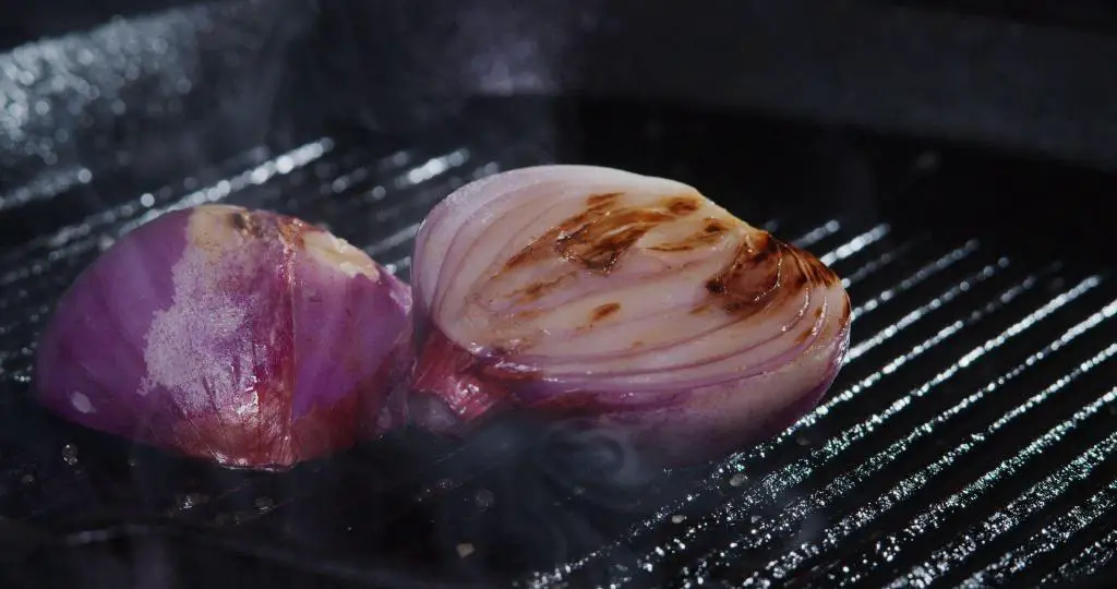 frying red onion blackstone griddle