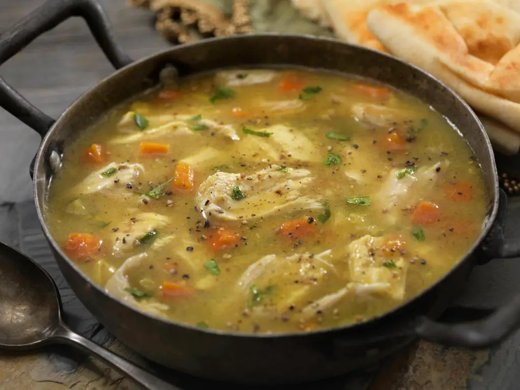 chicken soup with naan