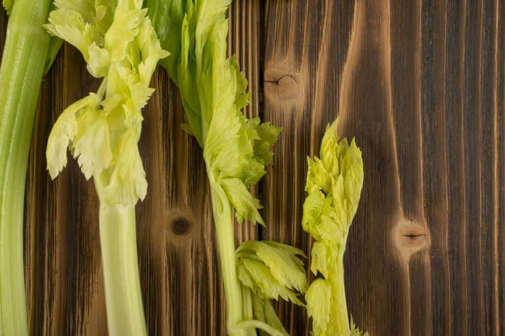 celery stalks turning brown on wood