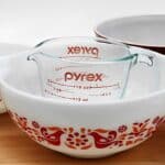 pyrex measuring cup and mixing bowls