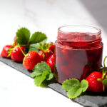 strawberry jam in bottle