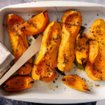 dish of baked roasted butternut squashes