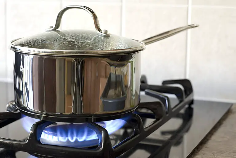 cooking on a gas stove