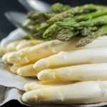 fresh white and green uncooked asparagus