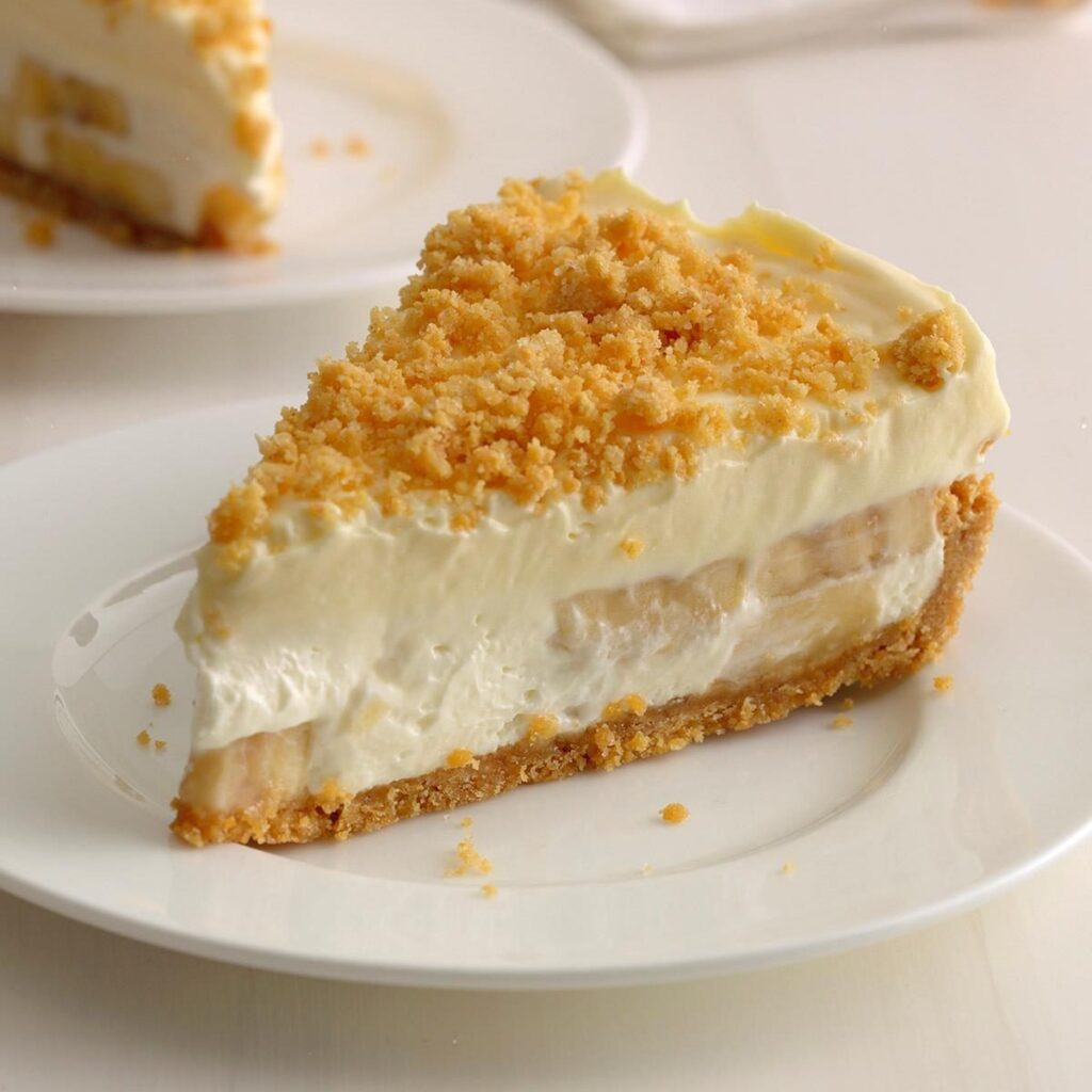 Piece of Banana Cream Cheesecake