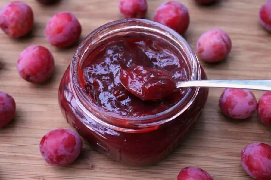 Plum Jam on table