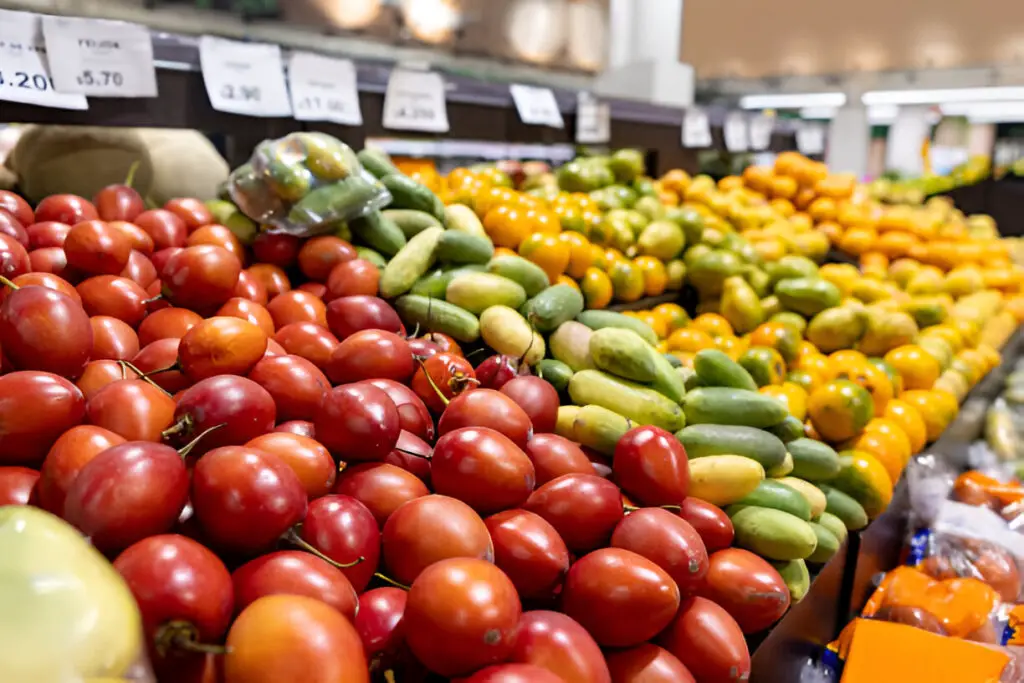 tropical fruits at the supermarket