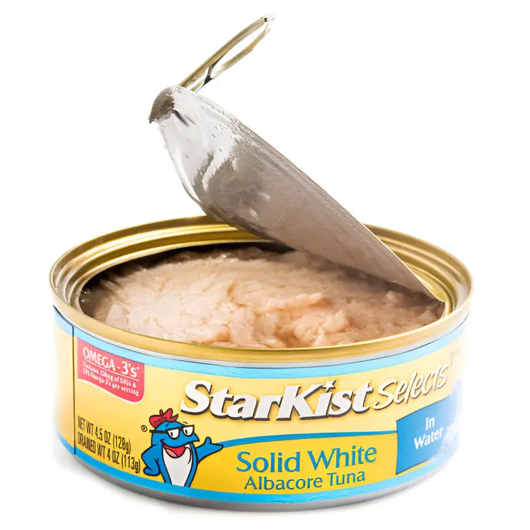 open can of solid white albacore in water starkist brand