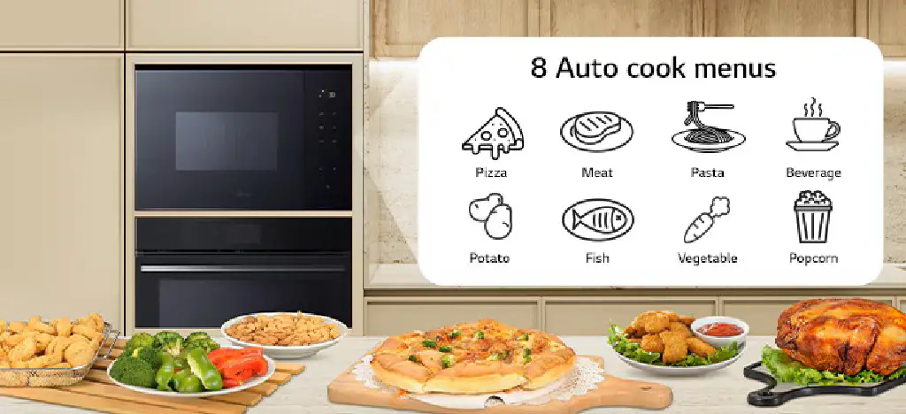 microwave built in auto cook menu