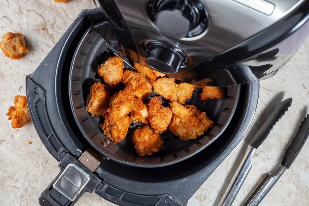 Air frying homemade chicken nuggets