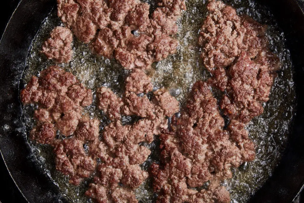 browned ground beef meat