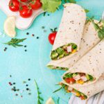 burritos wraps with chicken and vegetables