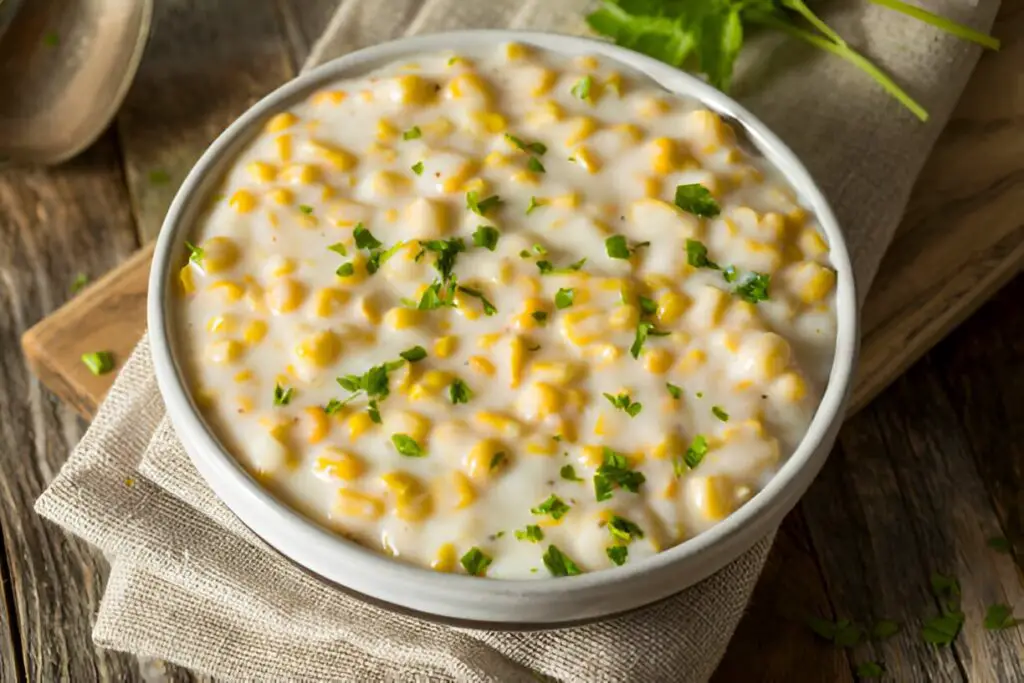 fresh homemade creamed corn