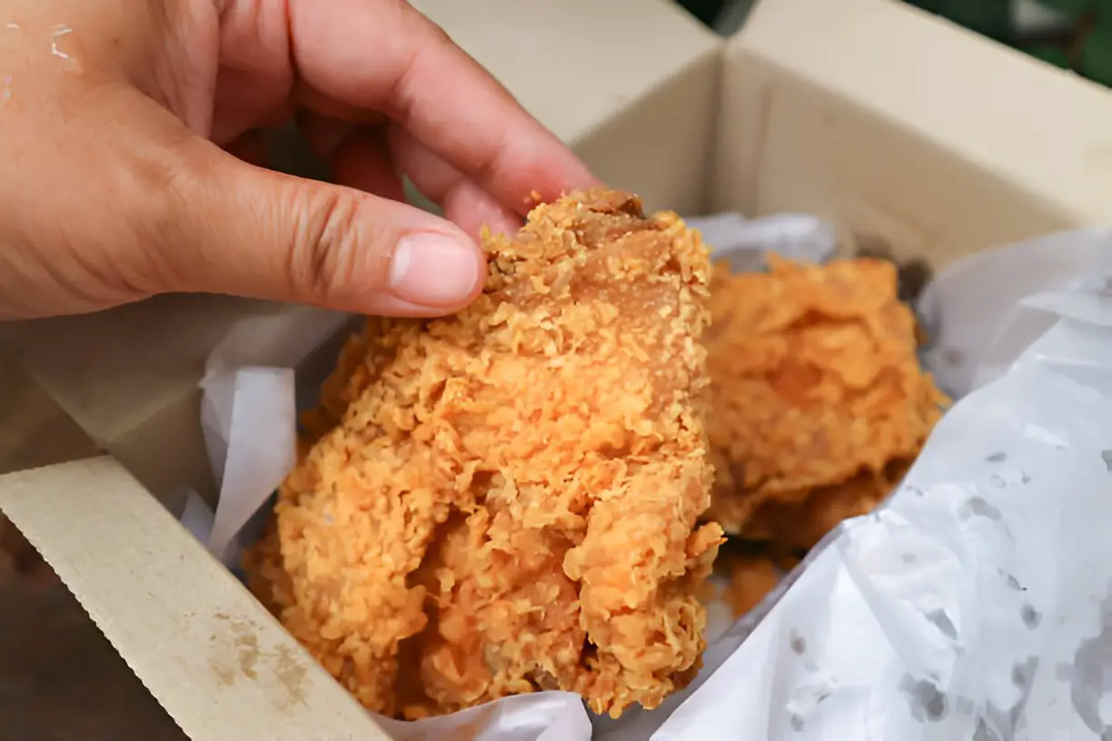fried chicken picking fried chicken