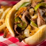 homemade philly cheesesteak sandwich