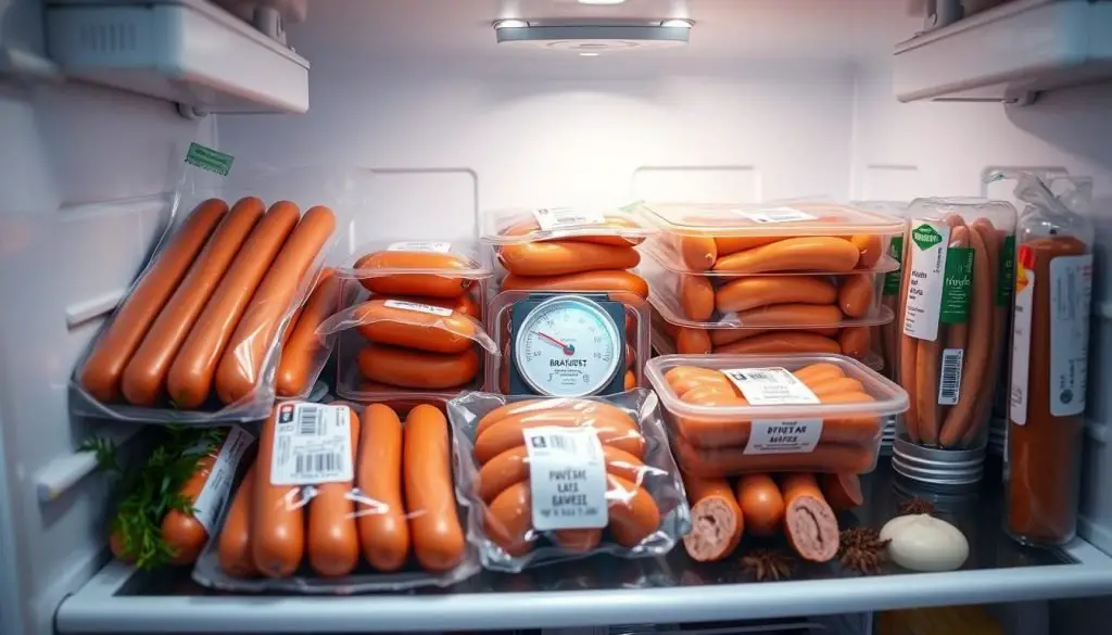 how long bratwurst last in the fridge
