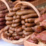 many sausage in market