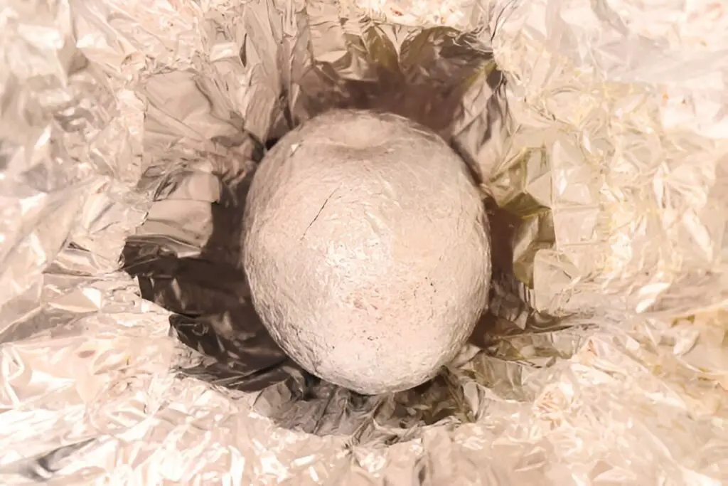brazilian chocolate easter egg wrapped in aluminium foil