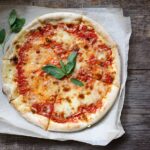 margherita pizza on Parchment Paper