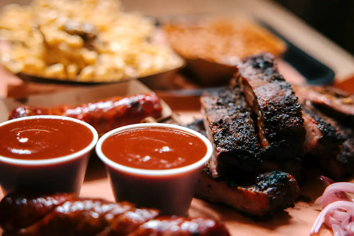 texas style smokehouse bbq with sauce