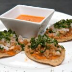 sopes or chalupas with shrimp